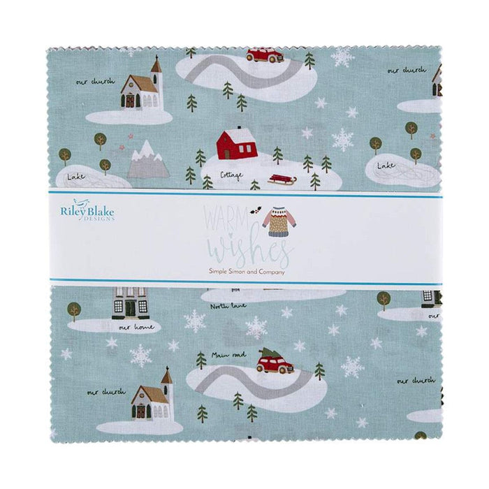 Warm Wishes - Layer Cake - (42) 10" Squares - Stacker -by Simple Simon & Co for Riley Blake - Holiday, Winter, Christmas - 10-10780-42