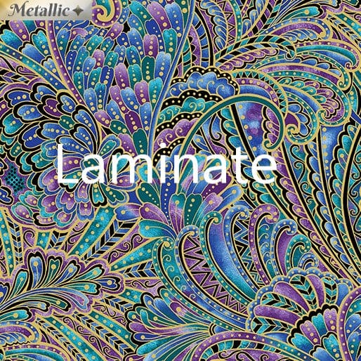 Peacock Flourish - LAMINATE - Multi Opulence - Per Yard - Ann Lauer - Grizzly Gulch - Benartex - 10231L-99