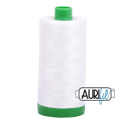 Aurifil - Mako Cotton Thread - 1094 yds/1000m - NATURAL WHITE - 40 wt - 1040-2021