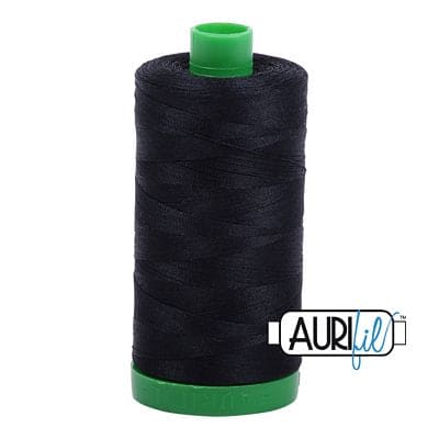 Aurifil - Mako Cotton Thread - 1094 yds/1000m - BLACK - 40 wt - 1040-2692