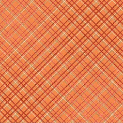 108 Wide Bee Backings! - REMNANTS - Quilt Back Fabric - Riley Blake - by Lori Holt - 108" wide diagonal bias plaid - Plaid on Orange WB6422 - RebsFabStash