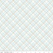 108 Wide Bee Backings! - REMNANTS - Riley Blake - by Lori Holt - 108" wide diagonal bias plaid - aqua blue and nutmeg plaid on white WB6422 - RebsFabStash