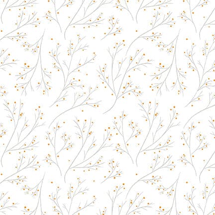 Lower The Volume - Branches - Per Yard - Blank Quilting - Tonal, Blender, Low Volume Prints - 1936-01 White-Yardage - on the bolt-RebsFabStash