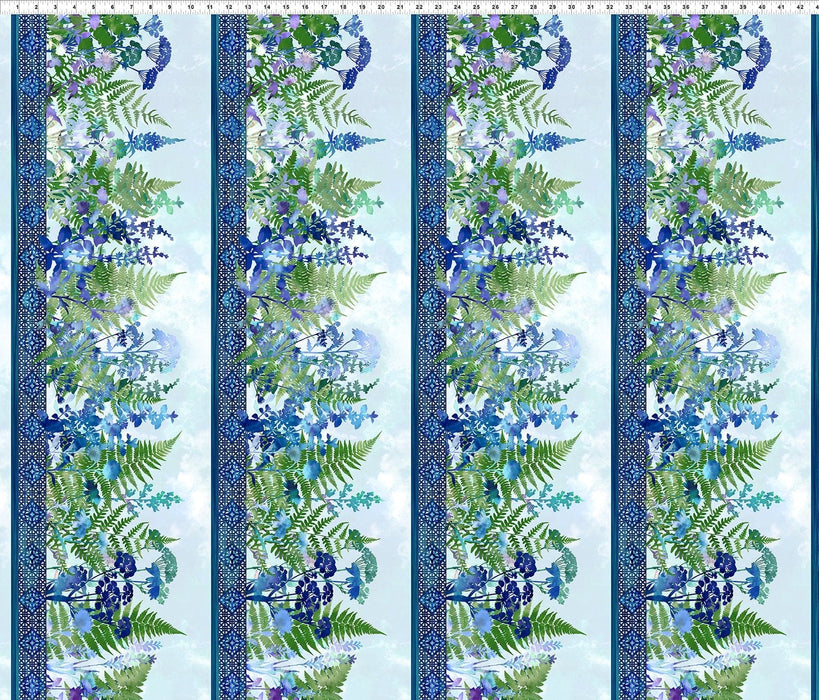 Haven - Border Print - Per Yard - by In The Beginning Fabrics -Border, Digital Print - Blue - 1HVN 2