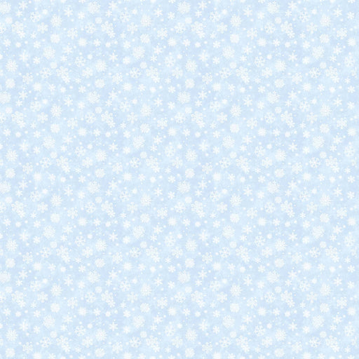 NEW! Father Christmas - Mini Snowflakes - Per Yard - By Liz Goodrick-Dillon for Northcott - Winter - Light Blue - 24697-42-Yardage - on the bolt-RebsFabStash