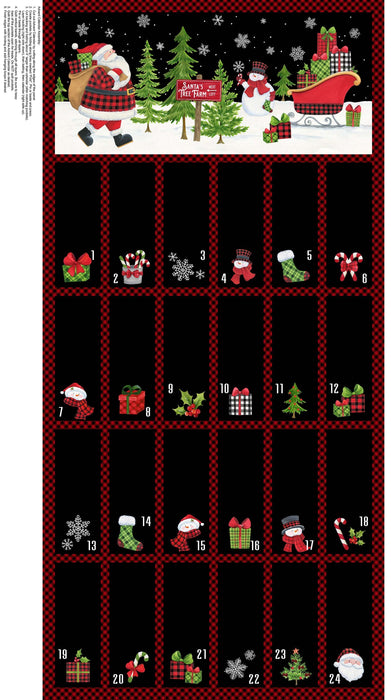 Santa's Tree Farm - Advent Calendar PANEL - 24" x 43" Panel - by Deborah Edwards for Northcott - RebsFabStash