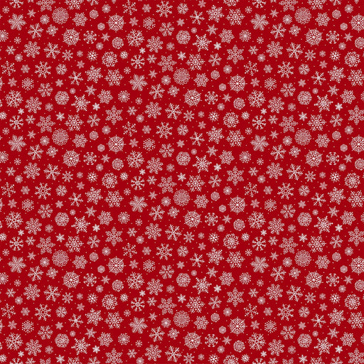 Santa's Tree Farm - Large Snowflake - Per Yard - by Deborah Edwards for Northcott - Red Multi - RebsFabStash