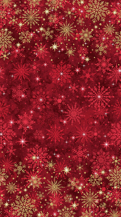 Stonehenge Christmas Joy - Ombre - Per Yard - by Deborah Edwards for Northcott - Metallic, Red - RebsFabStash