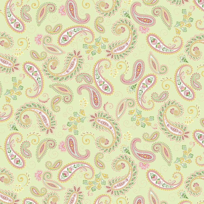 NEW! Renaissance Garden - Paisley Toss - Per Yard - by Mary Jane Carey of Holly Hill Quilt Designs for Henry Glass - Green - 2627-66-Yardage - on the bolt-RebsFabStash