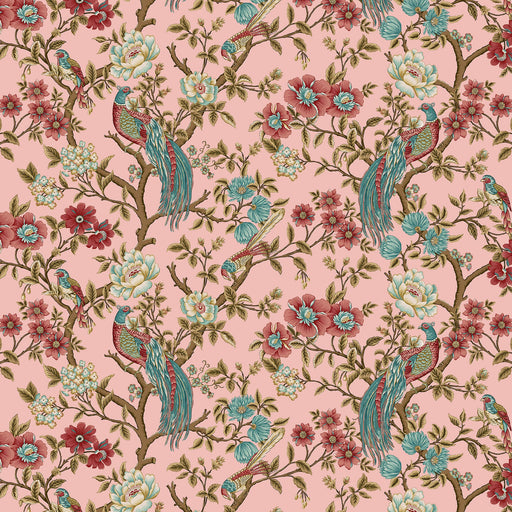 NEW! Lille - Main Bird and Floral - Per Yard - by Michelle Yeo for Henry Glass - Pink - 2760-22-Yardage - on the bolt-RebsFabStash