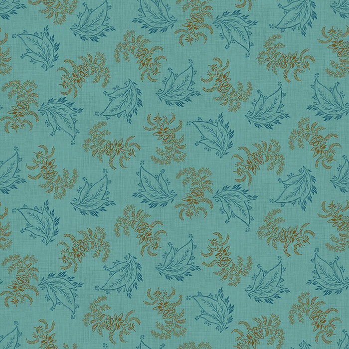 NEW! Lille - Leaf Toss - Per Yard - by Michelle Yeo for Henry Glass - Light Teal - 2764-17