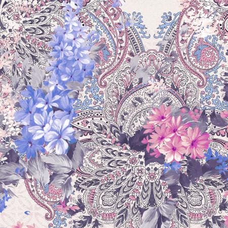 Peacock Walk - Flower Bed - Purple Digiprint - per yard - RJR Fabrics - Digitally Printed - RJ2905-PU1D