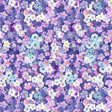 Peacock Walk - Flower Bed - Purple Digiprint - per yard - RJR Fabrics - Digitally Printed - RJ2905-PU1D-Yardage - on the bolt-RebsFabStash