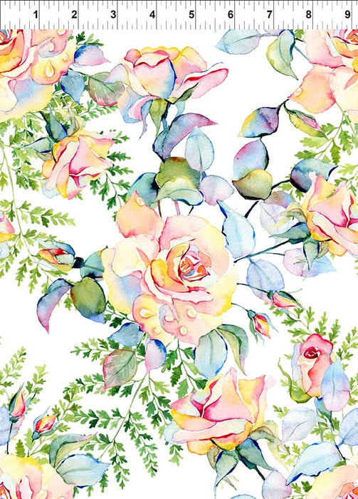 Patricia - Multicolor Butterflies - Per Yard - by In The Beginning Fabrics - Floral, Pastels, Digital Print - Multi - 4PAT1