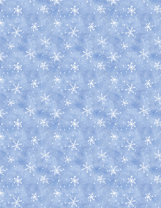 Snow What Fun! - Snowflakes Blue - Per Yard - by Makiko - Wilmington Prints - Winter, Blender - 3043-45159-401-Yardage - on the bolt-RebsFabStash