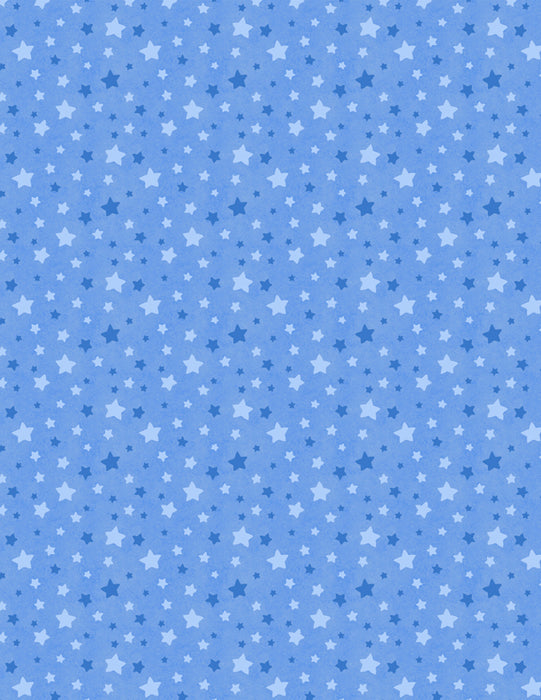 Snow What Fun! - Stars Blue - Per Yard - by Makiko - Wilmington Prints - Winter, Blender - 3043-45160-444-Yardage - on the bolt-RebsFabStash