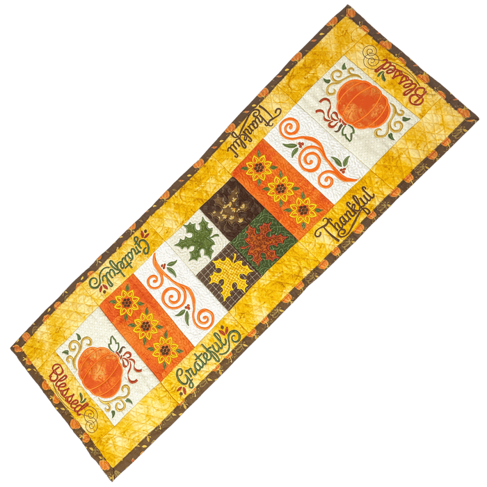  Fall Table Runner Quilt Kit - Designs by Juju - Machine Embroidery - RebsFabStash