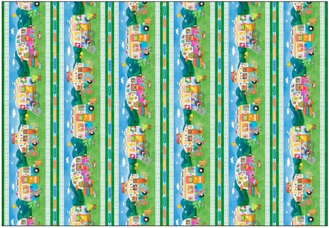 NEW! Wanderlust - Trailers Border Stripe - Per Yard - by Stephanie Peterson Jones - P&B Textiles - Border Print - WLUS 04614 MU