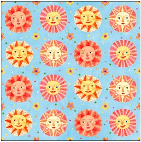 NEW! Wanderlust - Suns - Per Yard - by Stephanie Peterson Jones - P&B Textiles - Blue - WLUS 04616 B