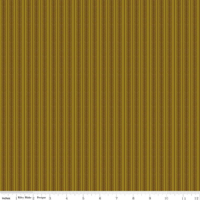 5 YARD CUT! Adel In Autumn - Stripes - by Sandy Gervais for Riley Blake Designs - Fall - C10827-OLIVE - RebsFabStash