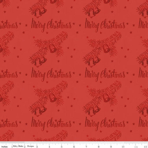 5 YARD CUT! - All About Christmas - Red Christmas Stamps - Janet Wecker Frisch for Riley Blake Designs - Winter - C10797-RED - RebsFabStash