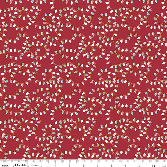 5 YARD CUT! - Christmas Adventure - Red Lights - Beverly McCullough -Riley Blake Designs- Christmas, Campers - SC10733-RED - RebsFabStash