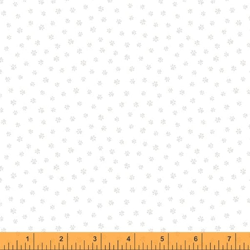 New! Opposites Attract - White Paws on White - per yard - by Whistler Studios for Windham - 51686B-1-Yardage - on the bolt-RebsFabStash