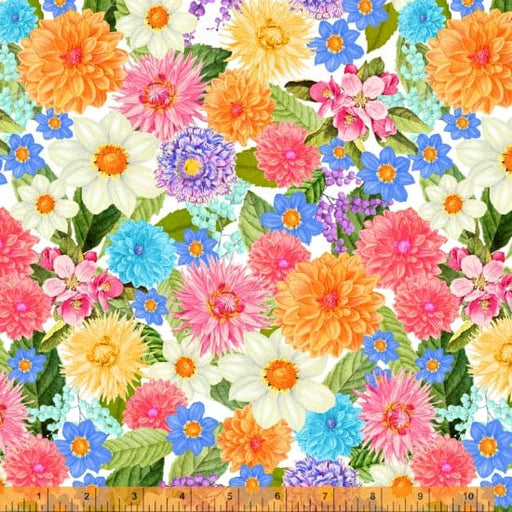 108" Wide Back - Flower Bed - per yard - Windham Fabrics - Multi - 52473D-X-Wide 108" - Quilt Backs-RebsFabStash