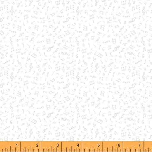 New! Opposites Attract - White Music on White - per yard - by Whistler Studios for Windham - 52652A-1-Yardage - on the bolt-RebsFabStash