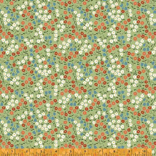 New! Forget Me Not - per yard - by Allison Harris of Cluck Cluck Sew for Windham Fabrics - 53011-9 - Ditsy Floral on Leaf Green-Yardage - on the bolt-RebsFabStash
