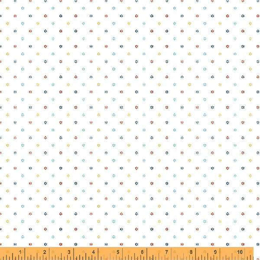 New! Forget Me Not - per yard - by Allison Harris of Cluck Cluck Sew for Windham Fabrics - 53014-2 - Bud Dot on White-Yardage - on the bolt-RebsFabStash