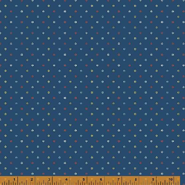 New! Forget Me Not - per yard - by Allison Harris of Cluck Cluck Sew for Windham Fabrics - 53014-4 - Bud Dot on Navy
