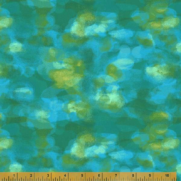 New! Yippie Yi Yo Ki Yay - per yard - by Laura Heine for Windham Fabrics - Texture on Turquoise - 53240-4