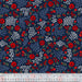 Sabrina - per yard - by Whistler Studios for Windham Fabrics - Patriotic Floral - Small floral on Indigo - Flower Bed - 53479-2-Yardage - on the bolt-RebsFabStash