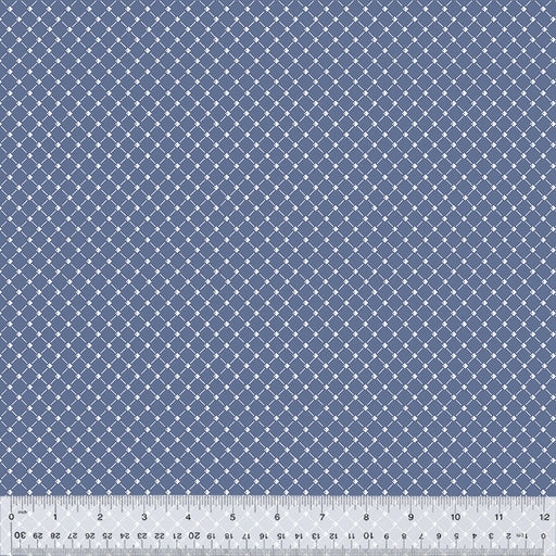 Sabrina - per yard - by Whistler Studios for Windham Fabrics - Patriotic Floral - Garden Fence on Chambray - 53481 - 6-Yardage - on the bolt-RebsFabStash