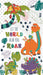 New! Born to Roar - Large Dinosaur Panel 24" x 43" - Light Gray - per panel - by Leanne Anderson & Kaytlyn Kubler for Henry Glass - 588P-91 Light Gray-Panel-RebsFabStash