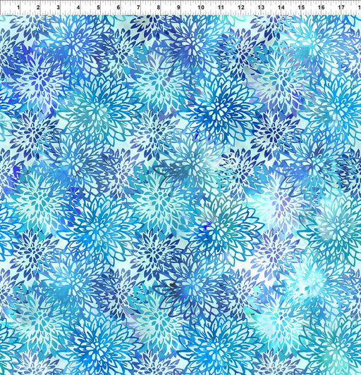 Haven - Per Yard - by In The Beginning Fabrics - Chrysanthemums, Digital Print - Blue Colorway - 5HVN 2-Yardage - on the bolt-RebsFabStash