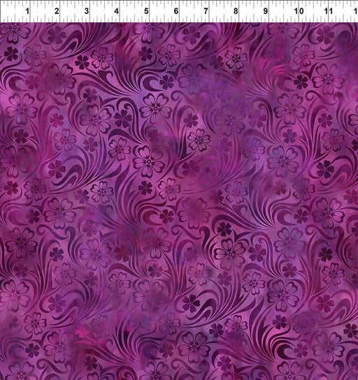 Rainbow of Jewels - Magenta Floral - Per Yard - by Jason Yenter for In the Beginning Fabrics - Tonal, Blender - Pink - 5RJ-1-Fat Quarters/F8s/Bundles-RebsFabStash