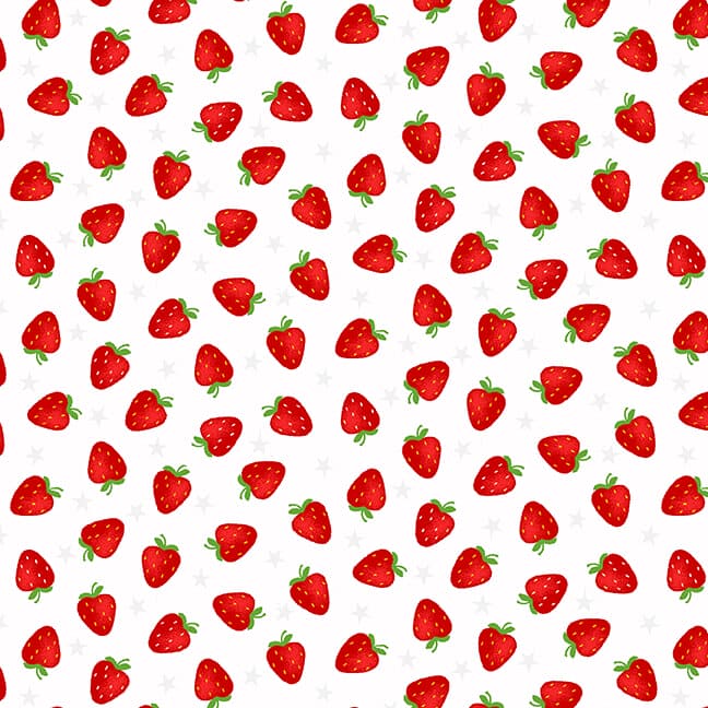 NEW! My Happy Place - Tossed Strawberries - Per Yard - by Sharla Fults for Studio e - 6047-18 Multi-Yardage - on the bolt-RebsFabStash
