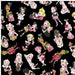 Tossed Lookers - Salon Fabric - per yard - Loralie Harris Designs - Poses, Pink, Women, Floral, Beauty - Black - 692-253-Yardage - on the bolt-RebsFabStash