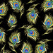 Pretty Peacock - Sitting Pretty Fabric - per yard - Loralie Harris Designs - Feathers - Black - 692-361-Yardage - on the bolt-RebsFabStash