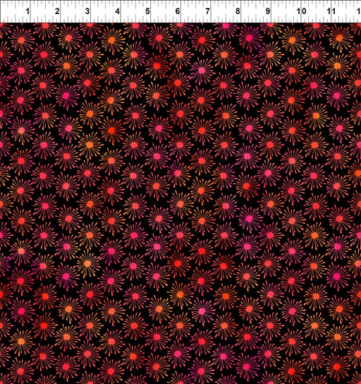 Unusual Garden II - Small Bursts - Per Yard - Jason Yenter - In the Beginning Fabrics - Pink, Red, Orange - Dark - 6UGB-1-Yardage - on the bolt-RebsFabStash