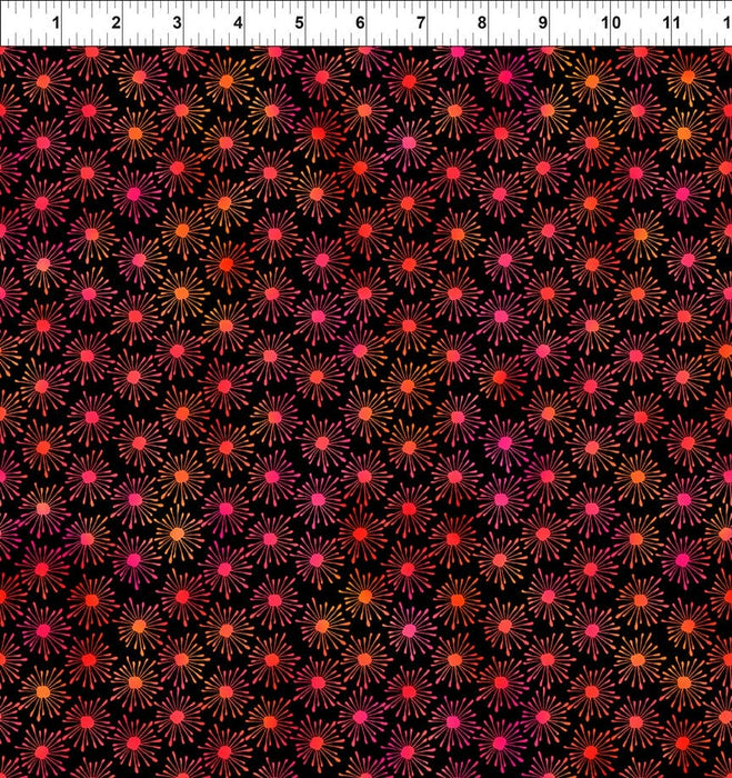 Unusual Garden II - Small Bursts - Per Yard - Jason Yenter - In the Beginning Fabrics - Pink, Red, Orange - Dark - 6UGB-1-Yardage - on the bolt-RebsFabStash