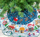 North Pole Village Tree Skirt | Fabric Kit | Christmas | Blue | Reindeer | Designs by Juju | RebsFabStash