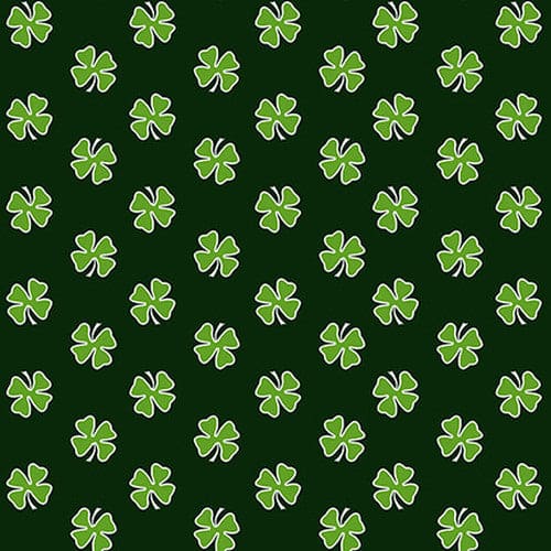 Hello Lucky - Four Leaf Clover - Per yard - By Andrea Tachiera for Henry Glass - SEW CUTE! - St. Patrick's Day - Black/Green - 9735-69
