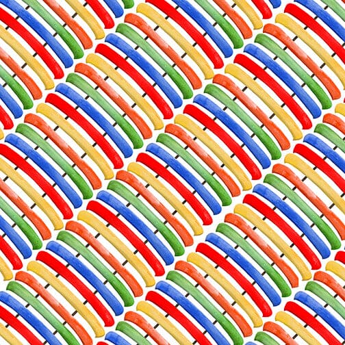 NEW! Dockside - Diagonal Rows of Canoes - Per Yard - by Barb Tourtillotte for Henry Glass - Multi - 9772-86-Yardage - on the bolt-RebsFabStash
