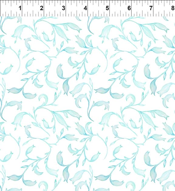 Patricia - Green Leaves- Per Yard - by In The Beginning Fabrics - Floral, Pastels, Digital Print - Green - 7PAT1