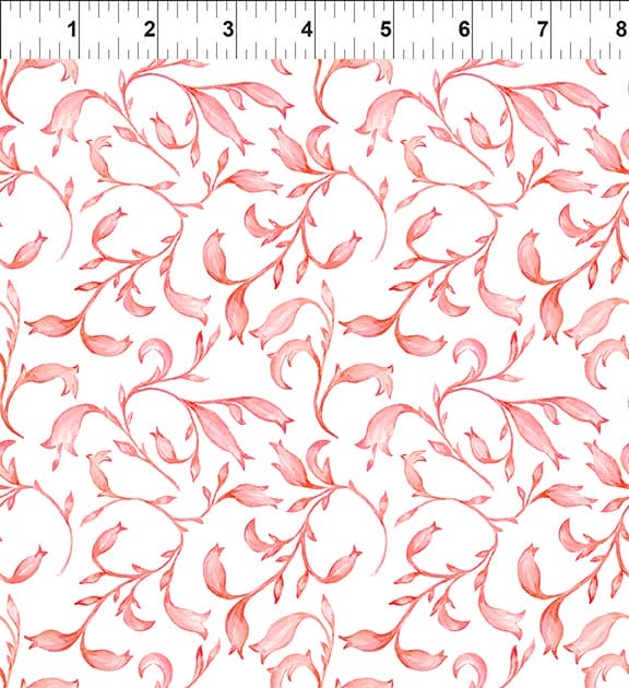 Patricia - Coral Lace - Per Yard - by In The Beginning Fabrics - Floral, Pastels, Digital Print - Coral - 6PAT1