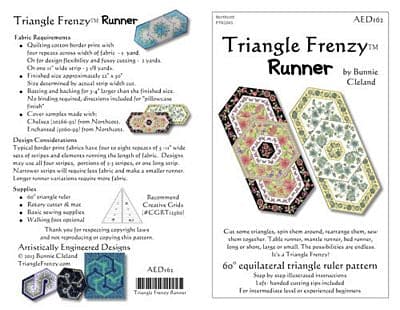 Triangle Frenzy Runner - Pattern - by Bonnie Cleland - Using 60 degree ruler