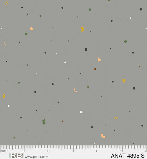 NEW! - Au Naturel - Moon Dots Steel - Per Yard - by Jacqueline Schmidt for P&B Textiles - ANAT-04895-S-Yardage - on the bolt-RebsFabStash